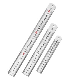 DTDNZKN 3 Pack Stainless Steel Ruler Set - Includes 6 inch (15 mm), 8 inch (20 mm), and 12 inch (30 mm) with SAE & Metric Measurements - for Drawing, Home, Office, and Engineering Use