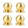 RZDEAL 4pcs Round Solid Brass Pulls Cabinet Drawer Gold Knobs