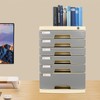 Eleeferri Drawer File Box Lockable 6 Compartments Plastic Desktop Organizer
