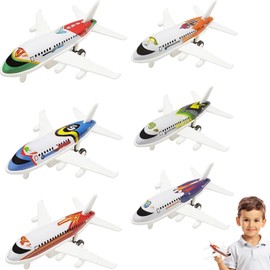 MXHBSTP 6PCS Airplane Toys, Aeroplane Toys for Kids, Toy Plane Set for Indoor Outdoor Play, Durable Mini Airplane for Boys and Girls, Ideal for Birthday Parties and Coordination Development