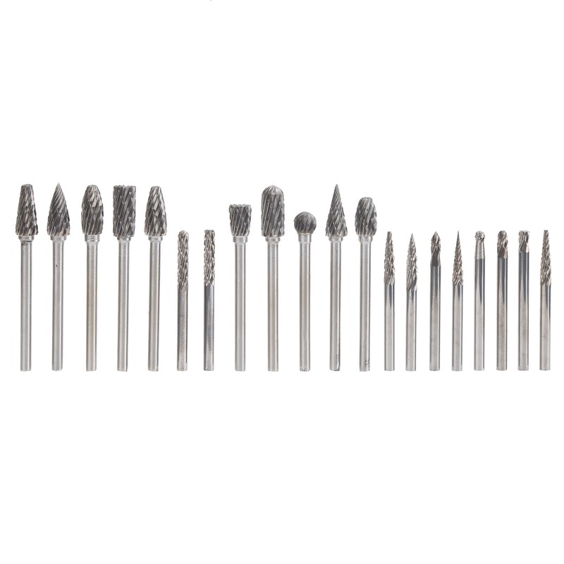 20pcs Woodworking Burr File Set Cemented Carbide Rotary Burrs Files