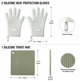 Hot Pads and Oven Mitts - Silicone Oven Mitts - Pot Holders for Kitchen