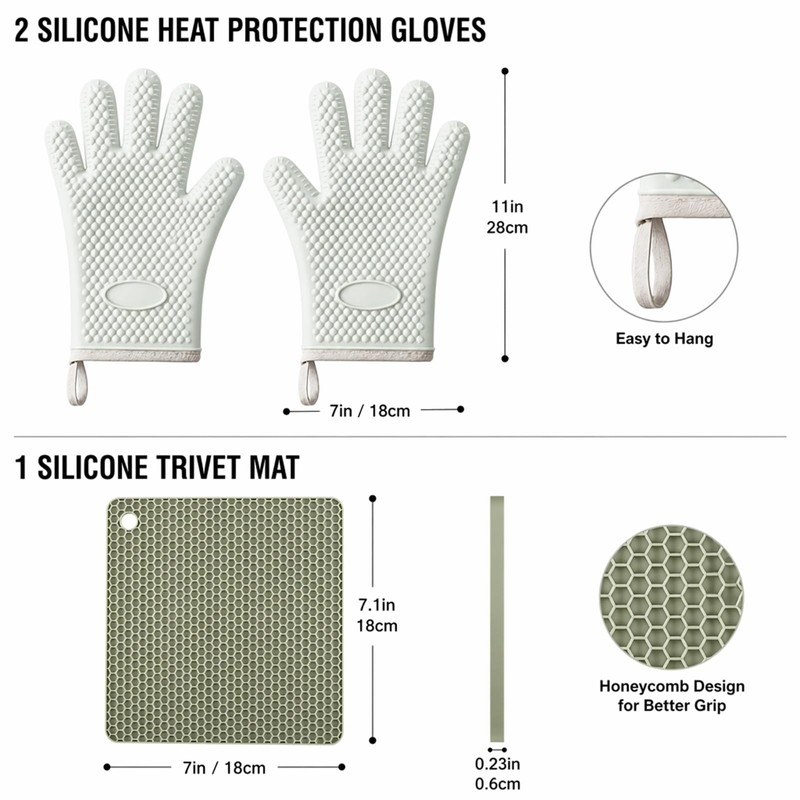 Hot Pads and Oven Mitts - Silicone Oven Mitts -