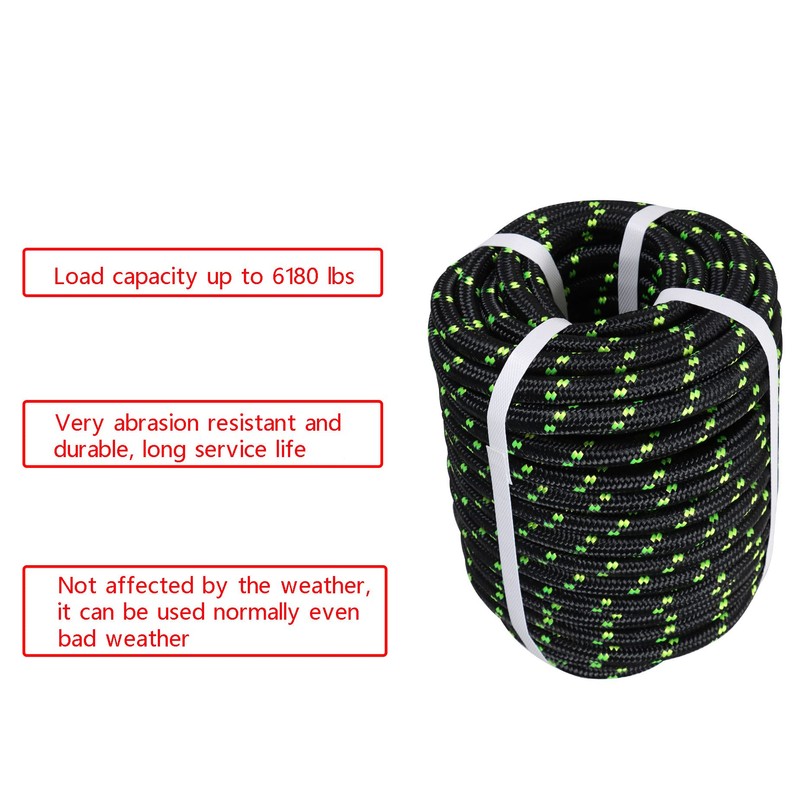 HOSTIC Double Braid Polyester Rope Pulling Rope Arborist Rigging Multipurpose