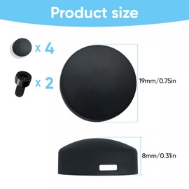 4 Pack Doorbell Button Replacement With 2 Pack Screws - Doorbell Pro Pro2 Peephole Camera and Video Doorbell Elite Buttons Replacement - Repair Split Cracked Broken Button (Black)