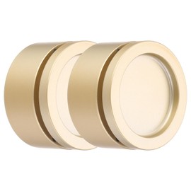 uxcell Round Shower Glass Sliding Door Handles, Aluminum Alloy Back-to-Back Bathroom Door Handles, Paste Stick-on Fixing Shower Pulls Door Pocket Sliding Knobs, Gold