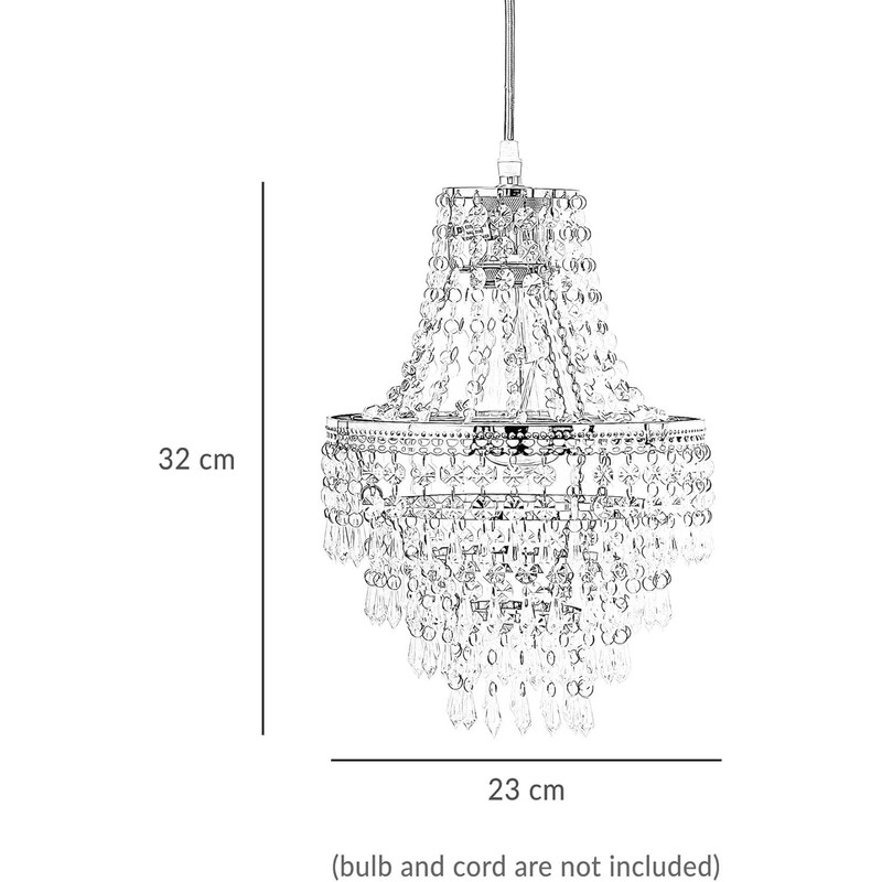 HOMION Chandelier Style Ceiling Light Shade Droplet Pendant Acrylic Crystal