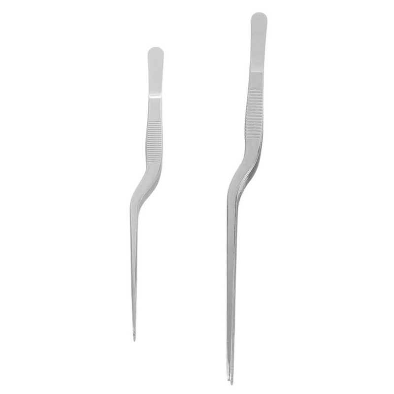 Ciieeo 2sets Kitchen Tongs Tweezers Set Metal Tweezers Fish Bone