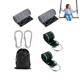 Roczential Tree Swing Hanging Straps, 1.5M/5ft Hammock Tree Straps Kit with 2 Sturdy Lock Carabiners & 2 Tree Protectors for Swings and Hammocks,Holds Up to 1000KG