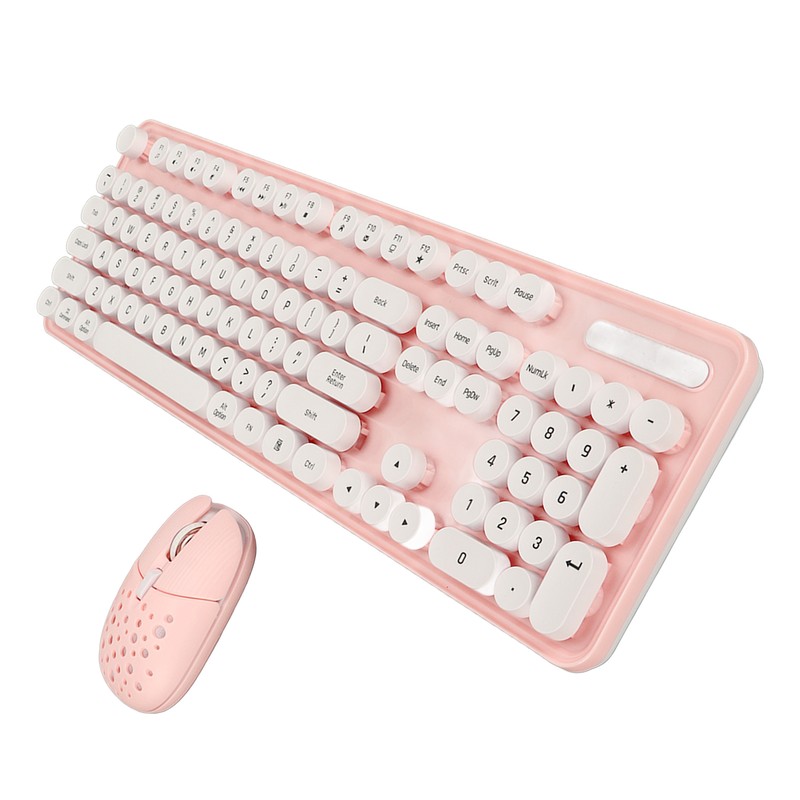 Wireless Keyboard and Mouse Combo Pure Color Retro 2.4G Wireless