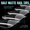 TOMICCA Medium Almond Nail Tips - Full Coverage, Soft Gel