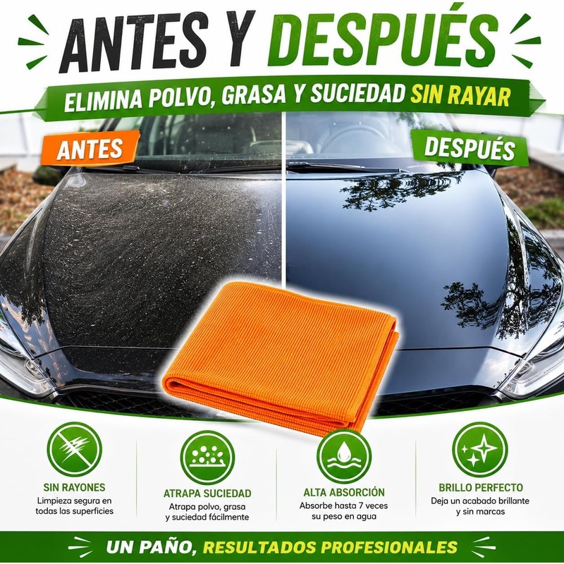 Paño de Microfibra para Carrocería e Interiores 40 x 40
