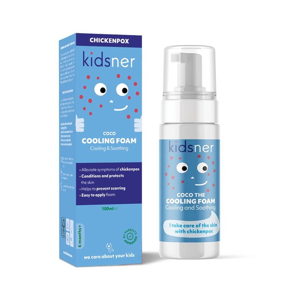 Kidsner, Coco - The Cooling Foam for Chickenpox, Easy to Apply Foam, Natural Ingredients, Direct Cooling and Soothing Effect, Child Friendly - 100ml
