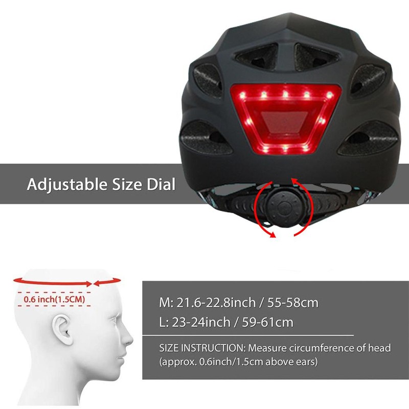 Bike Helmet with USB Rechargeable Light Safety Helmet Adjustable Mountain