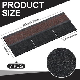 Maasechs 7 Pack Asphalt Roof Shingles for Home 39 "x13 Double Layer 3-tab Roofing Shingles Tile Repairing Self Adhesive Shed Decor for Outdoor Garage Pet House Cover 12.8 Square Feet(Grey, Red)
