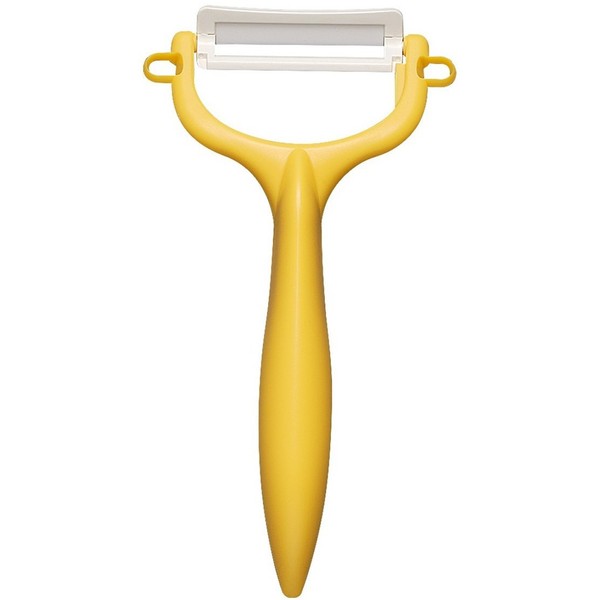 Kyocera CP-99 YL Vegetable Peeler, Rustproof, Ceramic, Can Be Disinfected or Bleached, T-Shaped Peeler, Color: Yellow, Made in Japan