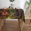 LORCARVIS Elegant Wine Glasses and Bottles Tablecloths Winery Farmhouse Polyester