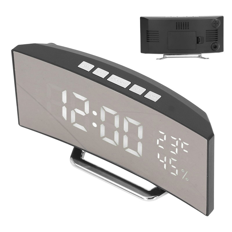 LED Digital Clock 3 Level Brightness Snooze USB Battery Powered