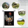 Floral Chicken Garden Flag 12x18 Inch For Outdoor Decor