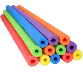 Nezyo 12 Pack Pool Noodles Foam Swim Noodles 52 Inch Jumbo Hollow Swimming Pool Noodle Bulk Floats Heavy Duty for Xmas Decoration Craft Projects Padding Bumper(Mix Colors)