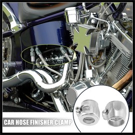 Hihaha 4pcs AN10 Hex Car Hose Finisher Clamp Adapter Fitting Silver Tone Durable Material