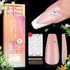 Saviland Nail Tips 240pcs Pink Full Matte Soft Gel Nail