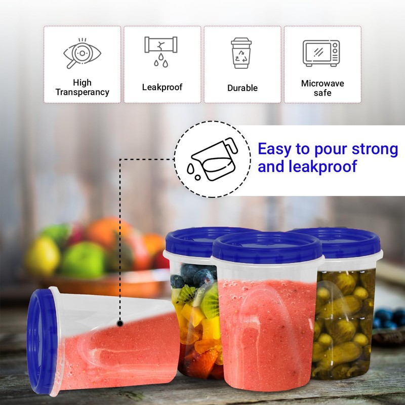 HomeyGear 32 oz - 8 Pack Twist Top Food Deli