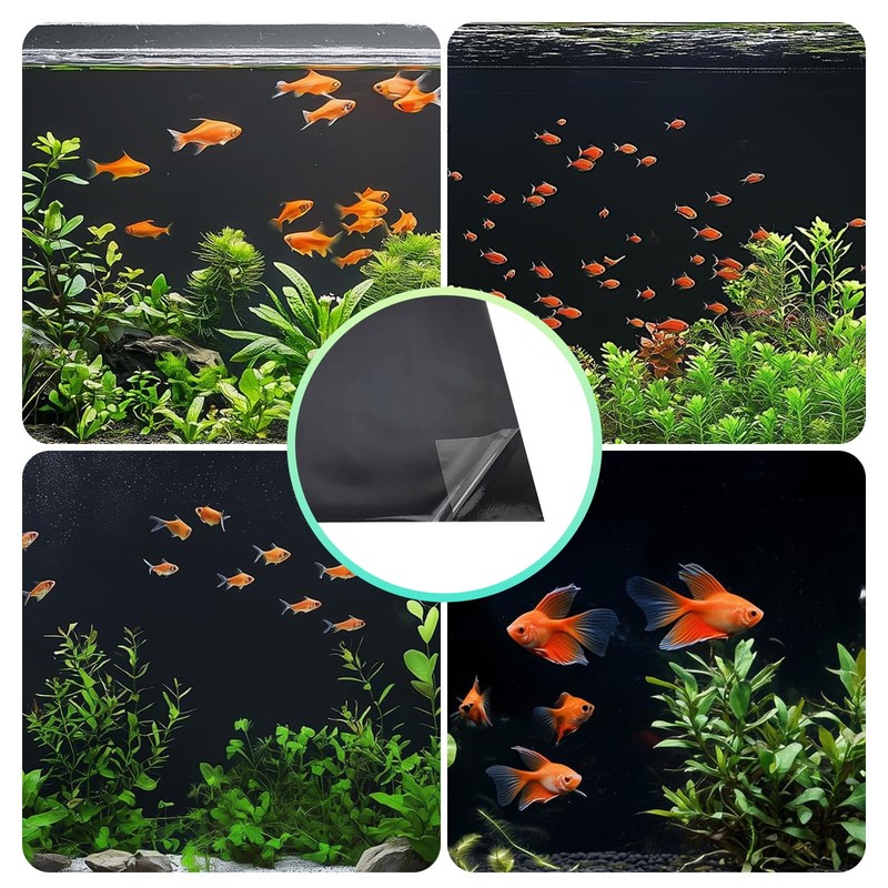 Aquarium Background Static Cling Black Fish Tank Background Wallpaper Fish