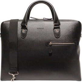 [FashionBerry] ブラック メンズ ビジネスバッグ ブリーフケース トート ショルダー 軽量 大きめ B4 A4 大容量 トート 黒 無地 2way 通勤用 手提げバッグ 仕事バッグ ダブルジップ ダブルファスナー 2気室 2室 1110627-F-141