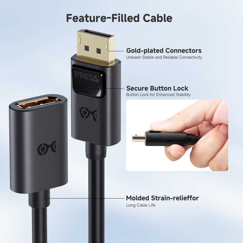 Cable Matters DisplayPort to DisplayPort Extension Cable - 6ft, Supports