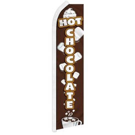Hot Chocolate Swooper Feather Flag - Great for Restaurants, Food Trucks, Fair, Carnival Events and Businesses