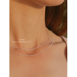 modabilé Women's Snake Chain Necklace 925 Sterling Silver (35 cm - 90 cm I 0.9 mm Wide) Silver Chain 925 without Pendant Silver Chain for Women Chains, Sterling Silver Silver Sterling silver