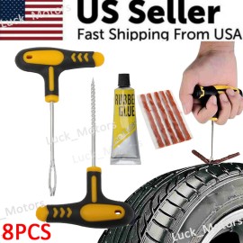 Car Tubeless Tyre Tire Puncture Repair Plug Repair Kit Needle Patch Fix Tool Set