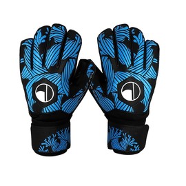 Elivo Soccer Keeper Gloves Junior Soccer Gloves with Finger Support Latex Palm Surface Suitable for Elementary School Students Kids Boys Adults Training Practice Competition (Blue, 5)