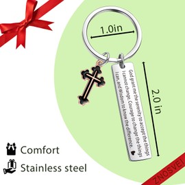 ZNOSVEI Religious Jewelry Bible Verse Quote Gift Baptism Key Ring Girlfriend Jewelry Godfather Cross Keychain Baptism Jewelry Christian Gift Granddaughter Grandson Godson Gift