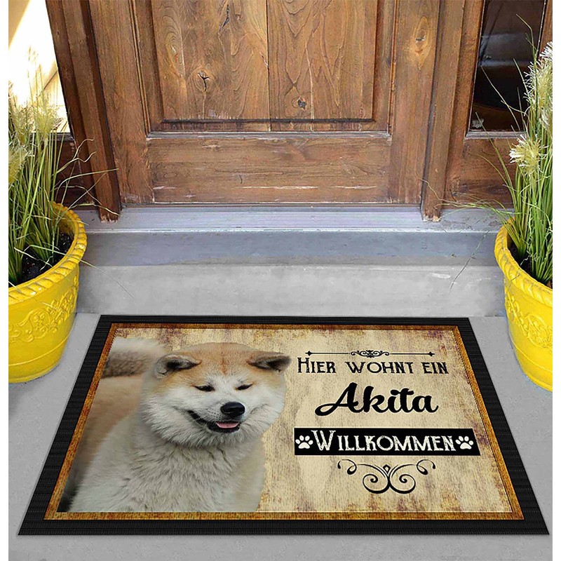 PR Print Royal Doormat Pets with Dog Picture Akita -