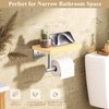Tindbea Toilet Paper Holder with Wood Shelf, Wooden Wall Mount
