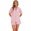 LUBOT 100% Cotton Pyjamas for Women, Sleepwear, Short Long Pyjamas