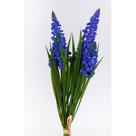 Grape Hyacinth 4 Bunch 28 cm FT Artificial Flowers Artificial Hyacinth Flowers Silk Flowers (Purple)