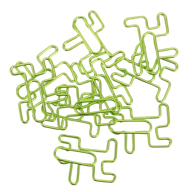 100PCS Cute Paper Clip Figure Shaped Electroplating Process Prevent Slip