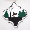 Horse Wings Christmas Ornament Barn Gift Porcelain Tile 4" Fancy