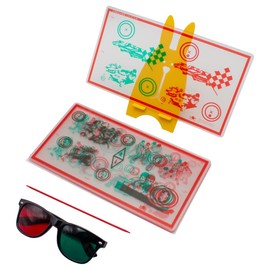 LeTkingok Red/Green Fixed Tranaglyph Vision Therapy Convergence Insufficiency Eye Training Device Stereo Training Cards Visual Correction (A)
