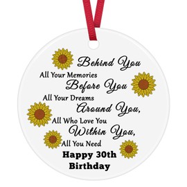 30th Birthday Gifts for Her 30 Year Old Birthday Gifts for Women Happy 30th Birthday Ornament Keepsake Sign 30th Birthday Gifts for Women Friends Sister Daughter Niece Wife Girlfriend
