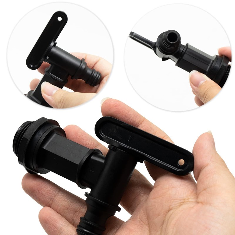 2 Pcs 3/4" Water Butt Tap, Snap Fit Hosepipe Rain