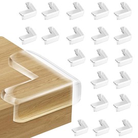 QIJRATEK Esquineros Protectores para Bebe - 20pcs Protector de Esquinas para Muebles, Protectora de Mesa Transparente para Seguridad Niños, Anticolisión Proteccion Silicona