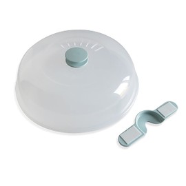 Nordic Ware Microwave Up & Away-Easy Stow - 11-inch Food Safe Lid, Plate Cover with Steam Vents, Anti-Splash Microwave Lid, Contains Moisture, Space-Saving Storage Bracket included