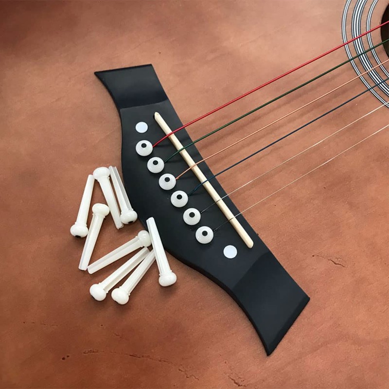 BDHI 24 pcs Acoustic Guitar Bridge Pins Pegs 1pc Bridge