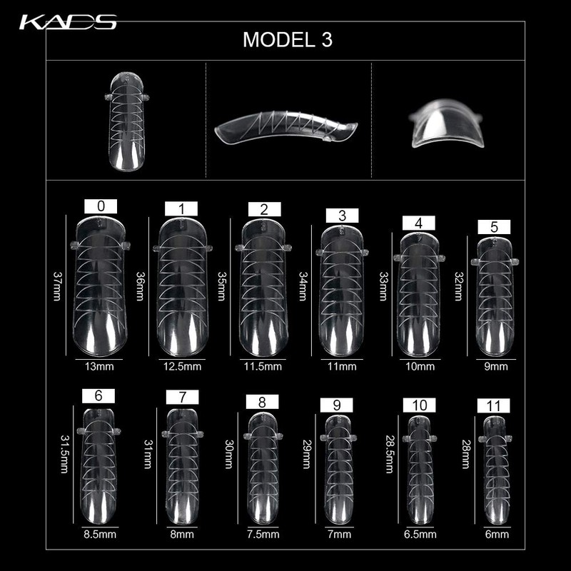 KADS Nail Tips 12 Sizes/10PCS Dual Nail Foam UV Gel