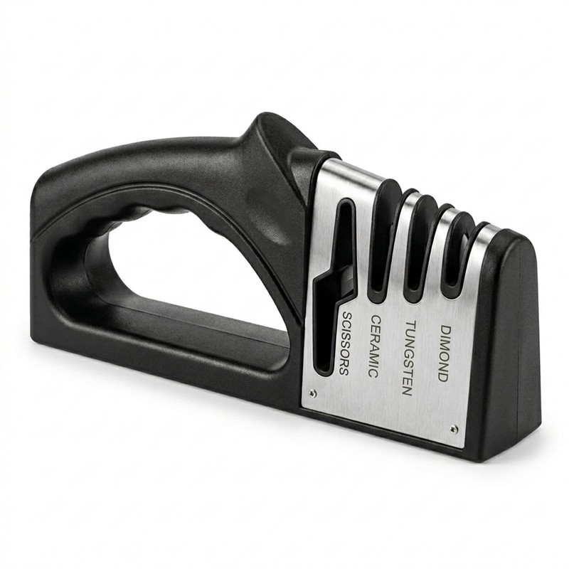 Ryerum Basics 4-in-1 Knife Sharpener with Non-Slip Base, Scissor Sharpener