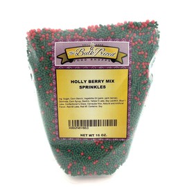 Holly Berry Mix Sprinkles, Bulk Size (1 lb. Resealable Zip Lock Stand Up Bag)
